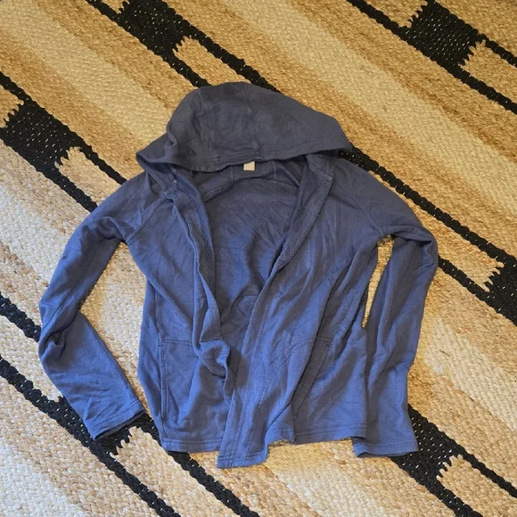 Athleta Girl Blueish Purple Hooded Sweater, Soft, Sz 12, Pockets, Casual Chic - Picture 3 of 10